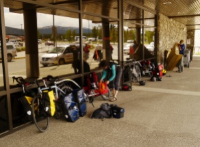 The multi-hour dismantle, pack, check in at the airport in Whitehorse.